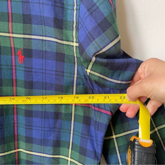 Ralph Lauren Men's Blue Plaid Shirt Size Large Slim Fit Excellent Condition - Picture 10 of 10